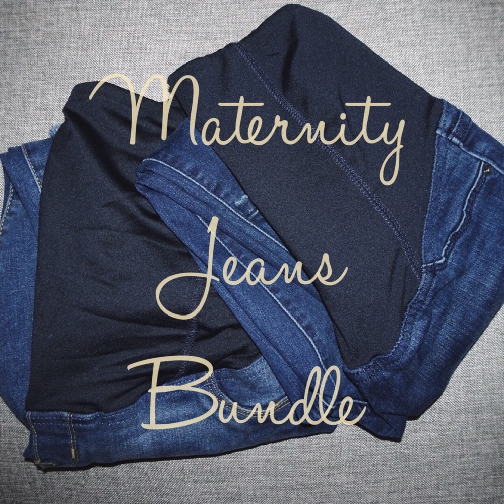 Maternity Crossover Panel Skinny Jeans Bundle